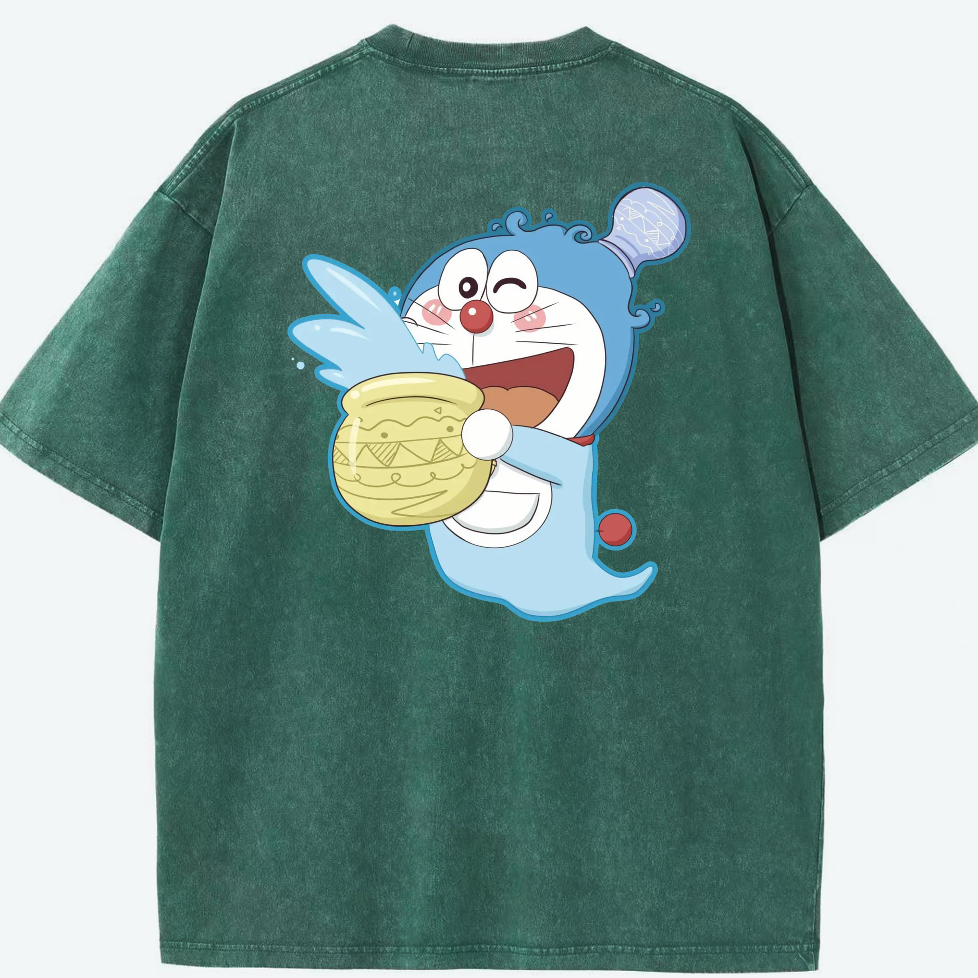 （画像用） ドラえもん Doraemon 綿100% ヴィンテージ風 半袖Tシャツ（背面プリント）